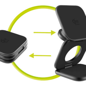 Mobile Origin 3in1 Qi2 25W UltraSlim sulenkiamas įkroviklis PW36 MagSafe Compatible matinės juodos spalvos - Image 6