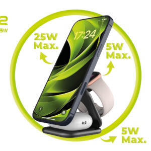 Mobile Origin 3in1 Qi2 25W UltraSlim sulenkiamas įkroviklis PW36 MagSafe Compatible matinės juodos spalvos - Image 17