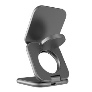 Mobile Origin 3in1 Qi2 25W UltraSlim sulenkiamas įkroviklis PW36 MagSafe Compatible Space pilkos spalvos - Image 11