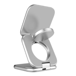 Mobile Origin 3in1 Qi2 25W UltraSlim sulenkiamas įkroviklis PW36 MagSafe Compatible sidabro spalvos - Image 11