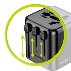 Mobile Origin Universal kelioninis įkroviklis PW30 EU/UK/US/AUS juodos spalvos - Image 16