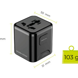 Mobile Origin Universal kelioninis įkroviklis PW30 EU/UK/US/AUS juodos spalvos - Image 18