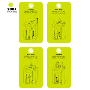 Mobile Origin Universal kelioninis įkroviklis PW30 EU/UK/US/AUS White - Image 17