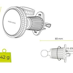 Mobile Origin belaidis Car Vent įkroviklis CA18, Apple Watch/iPhone MagSafe Compatible - Image 20