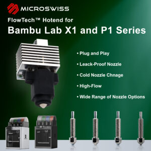 Microswiss FlowTech™ Hotend for Bambu Lab X1/X1C - DiamondBack - Diamond Tip - Standard Flow - Image 9