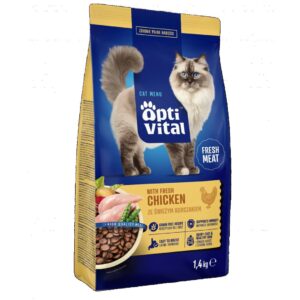 OPTIVITAL With fresh chicken - sausas kačių maistas - 1,4kg