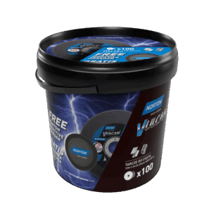 NORTON PJOVIMO DISKAS VULCAN 125 x 1,0 KAUPELIS + INDUKCINIS ĮKROVIKLIS 100 vnt. METALAS/INOX