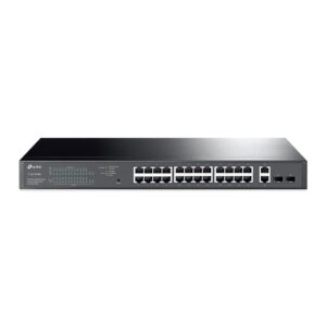 TP-Link TL-SG1428PE tinklo komutatorius Valdomas L2 Gigabit Ethernet (10/100/1000) Maitinimas per Eternetą (PoE) 1U Juoda
