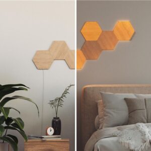 Nanoleaf | Elements Wood Look Hexagons Expansion Pack (3 panels) | Cool White + Warm White - Image 11