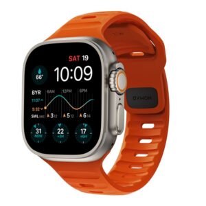 Nomad Sport apyrankė M/L, oranžinės spalvos - Apple Watch Ultra 2/1 (49mm) 9/8/7 (45mm)/6/SE/5/4 (44mm)/3/2/1 (42mm)