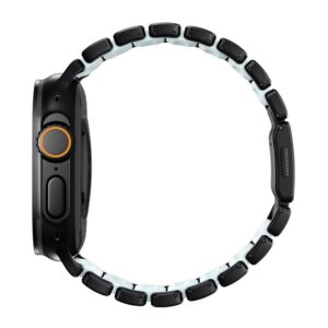 Nomad Stratos apyrankė juodos spalvos Titanium Icy Blue Glow FKM AW 45/46/49mm - Image 6