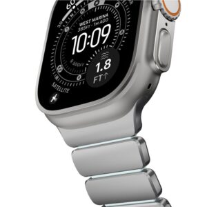 Nomad Stratos apyrankė Natural Titanium Icy Blue Glow FKM AW 45/46/49mm - Image 6