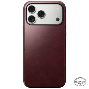 Nomad Modern Leather dėklas, burgundy (Horween) - Apple iPhone 17 Pro Max