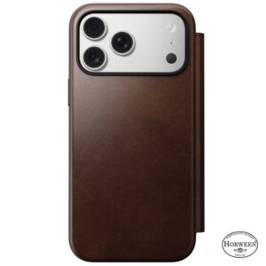 Nomad Modern Leather dėklas, rustic rudos spalvos (Horween) - Apple iPhone 17 Pro Max