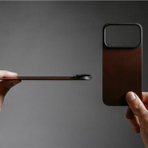 Nomad Magnetic Leather Back, rustic rudos spalvos (Horween), Magsafe - Apple iPhone 17 Pro - Image 8