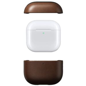 Nomad Modern Leather dėklas, rudos spalvos - Airpods 4 - Image 3