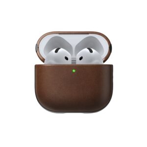 Nomad Modern Leather dėklas, rudos spalvos - Airpods 4