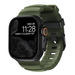 Nomad Rocky Point apyrankė, juodos spalvos/forest - Apple Watch 49/45/44/42mm