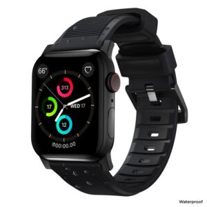 Nomad Rugged apyrankė, juodos spalvos hardware - Apple Watch 49mm/46mm/45mm/44mm/42mm