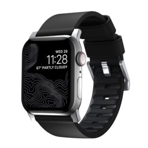 Nomad Active apyrankė Pro juodos spalvos, sidabro spalvos - Apple Watch 49mm/46mm/45mm/44mm/42mm