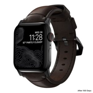Nomad Traditional apyrankė, juodos spalvos hardware/rustic rudos spalvos - Apple Watch Ultra 2/1 (49mm) 9/8/7 (45mm)/6/SE/5/4 (44m - Image 15