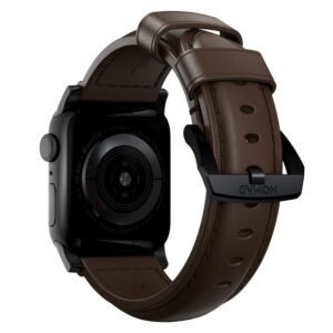 Nomad Traditional apyrankė, juodos spalvos hardware/rustic rudos spalvos - Apple Watch Ultra 2/1 (49mm) 9/8/7 (45mm)/6/SE/5/4 (44m - Image 16
