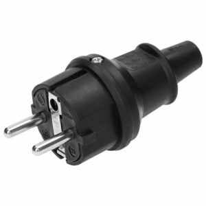 ORNO GUMINIS KIŠTUKAS MINI IP44 JUODAS 2P+ĮŽEMINIMAS UNI SCHUKO