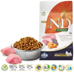 FARMINA N&D Pumpkin Dog Lamb & Blueberry Adult Mini - sausas maistas šunims - 800 g - Image 2