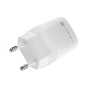 NATEC RIBERA GAN ĮKROVIKLIS 1X USB-A + 1X USB-C 30W BALTAS