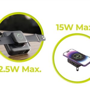 Mobile Origin PowerBank & Kelioninis įkroviklis, Lightning/USB-C kabelis, MagSafe Apple Watch/Apple iPhone Compatible, juodos spalvos - Image 2