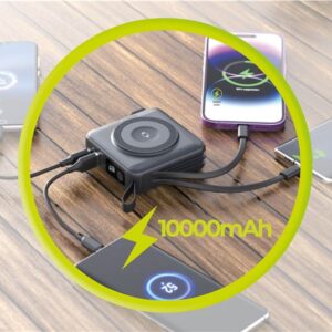 Mobile Origin PowerBank & Kelioninis įkroviklis, Lightning/USB-C kabelis, MagSafe Apple Watch/Apple iPhone Compatible, juodos spalvos - Image 3