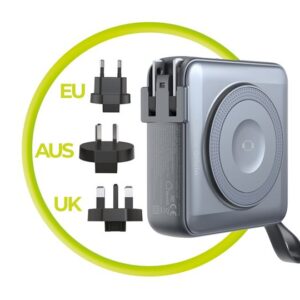 Mobile Origin PowerBank & Kelioninis įkroviklis, Lightning/USB-C kabelis, MagSafe/Apple Watch/Apple iPhone Compatible, pilkos spalvos - Image 11