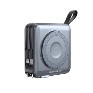 Mobile Origin PowerBank & Kelioninis įkroviklis, Lightning/USB-C kabelis, MagSafe/Apple Watch/Apple iPhone Compatible, pilkos spalvos - Image 7