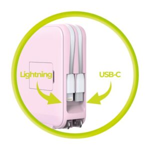Mobile Origin PowerBank & Kelioninis įkroviklis, Lightning/USB-C kabelis, MagSafe/Apple Watch/Apple iPhone Compatible, rožinės spalvos - Image 12