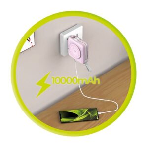 Mobile Origin PowerBank & Kelioninis įkroviklis, Lightning/USB-C kabelis, MagSafe/Apple Watch/Apple iPhone Compatible, rožinės spalvos - Image 3