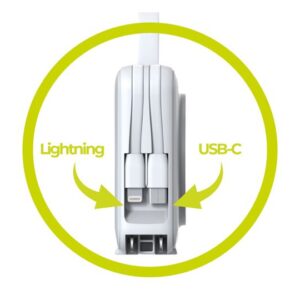 Mobile Origin PowerBank & Kelioninis įkroviklis, Lightning/USB-C kabelis, MagSafe/Apple Watch/Apple iPhone Compatible, baltos spalvos - Image 2