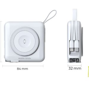 Mobile Origin PowerBank & Kelioninis įkroviklis, Lightning/USB-C kabelis, MagSafe/Apple Watch/Apple iPhone Compatible, baltos spalvos - Image 15