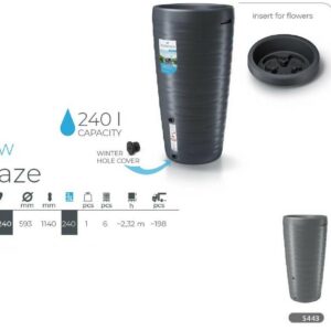 PROSPERPLAST LIETAUS VANDENS TALPA 240L PILKA MAZE