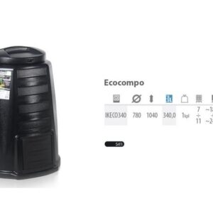 PROSPERPLAST KOMPOSTAVIMO DĖŽĖ 340L JUODA