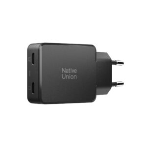 Native Union Pocket GaN įkroviklis PD 65W (2x USB C), juodos spalvos - Image 3