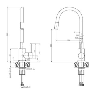 Plautuvė su maišytuvu ir dozatoriumi Quadron READY SMART, TQ6244RSBEZ, smėlio - Image 2