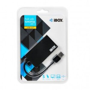 iBox IUH3F56 sąsajos šakotuvas USB 3.2 Gen 1 (3.1 Gen 1) Type-A 5000 Mbit/ai Juoda - Image 3