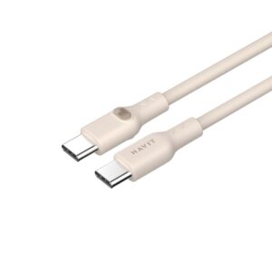 Havit CB6284 - 2,0 m ilgio kabelis iš C tipo USB į C tipo USB (smėlio spalvos) - Image 2