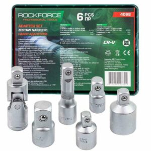 ROCKFORCE adapterių rinkinys 1/2" 3/8" 3/4" 6 vnt.