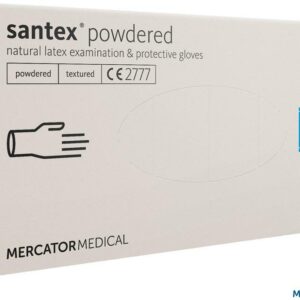 LATEKSINĖS PUDROUOTOS PIRŠTINĖS / 100 vnt. SANTEX XL DIAGNOSTINĖS