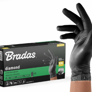 BRADAS NITRILINĖS PIRŠTINĖS DIAMOND JUODOS XXL 10-11 /50vnt.