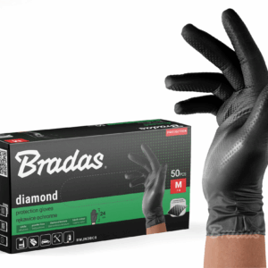 BRADAS NITRILINĖS PIRŠTINĖS DIAMOND JUODOS M 7-8 /50vnt.