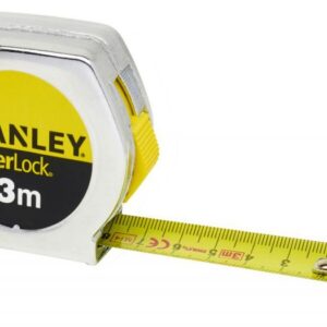 STANLEY RULETĖ 3mx12,7mm POWERLOCK CHROM KORTELĖ