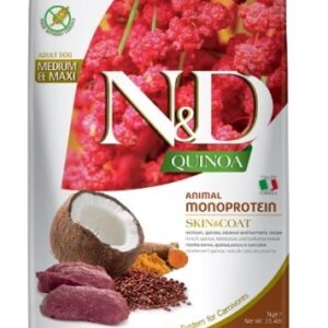 FARMINA N&D Quinoa Dog Skin&Coat Venison&Coconut Adult Medium&Maxi - sausas ėdalas šunims - 7 kg