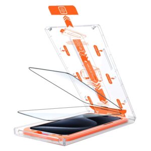 Mobile Origin Orange Screen Guard Apple iPhone 15 Pro su Easy Aplikatoriumi, 2 pack - Image 3